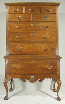 A small Pennsylvania highboy sold to a phone bidder for 10600