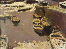 BiarritzHarbor with Tied Rowboats Joaquin Sorolla y Bastida 94000