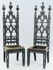 American Gothic oak hall chairs 20700