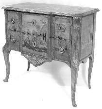 Louis XVXVI marquetry commode with mottled marble top 14950