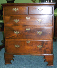 Eighteenth Century walnut Chippendale chest of drawers 12000