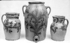 From left a threegallon stoneware pitcher sold for 3550 a water cooler reached 11000 and a twogallon pitcher brought 2090