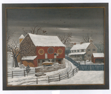 Oil on board by Pennsylvania folk artist David Ellinger 31625