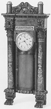 Monumental Asa Munger stovepipe shelf clock 57 750