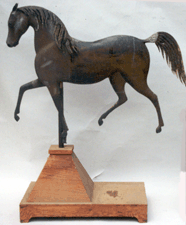 Cast zinc and copper trotting horse weathervane by Howard Weathervane Manufacturing Company