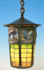 Tiffany favrile glass and bronze lantern 32300