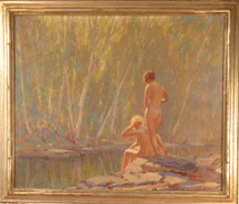 Emile A Gruppe oil of nudes in a landscape 36960