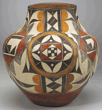 Acoma polychrome olla 14100