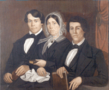 Nineteenth Century oil on canvas triple portrait of the Andrew Buchanan family 8750