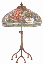 Tiffany Peony table lamp on six pad feet 161250