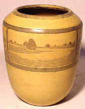 Scenic Marblehead pottery vase