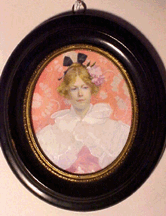 Miniature watercolor on ivory by Laura Coombs Hills