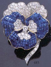 A diamond and sapphire pansy pin was the auctions top lot at 30550