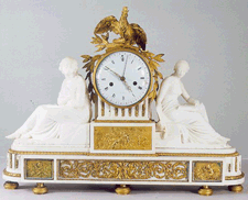 This marble and bronze French shelf example led figural clocks at 17050