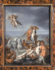 The surprise a Dutch School oil on panel of Poseidon and Bride in His Chariot went to a German buyer for 135000