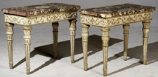Neoclassical parcelgilt and cream painted pier tables 35350