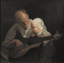 The Guitar by George B Luks sold to an East Coast telephone bidder for 109250
