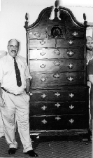 Ron Pook and the Philadelphia Chippendale mahogany chestonchest which sold to a phone bidder for 170000