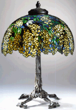 A Laburnum leaded glass and bronze table lamp circa 1910 fetched 501000