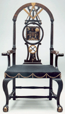 This Boston Masonic chair of 17651790 was on loan to the Metropolitan Museum of Art from Joe Kindig Jr and Son Antiques The Kaufmans bought it lent it and in the past year made their gift to the museum official Courtesy National Gallery