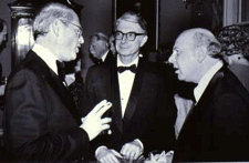 From left to right Barry Tracy late curator of the American Wing Metropolitan Museum of Art collector Martin Wunsch and the late George M Kaufman Courtesy National Gallery of Art