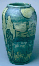 Edith Brown glazed earthenware vase 1922 Paul Revere Pottery Boston Mass Private collection