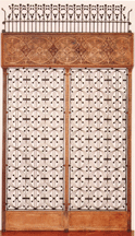 A pair of elevator grilles frieze and overgrille circa 1893 designed by Louis Sullivan for the Chicago Stock Exchange Building Cast iron wrought iron and coppercoated iron