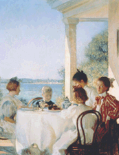 Breakfast on the Piazza Edmund C Tarbell 1902 Private collection