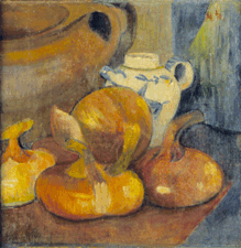 Still Life with Pitcher and Onions Meyer de Haan Oil on paper mounted on board from the collection of the Musee des BeauxArts