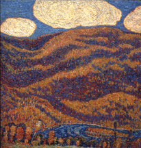 Painted during a period Hartley spent in Maine circa 1908 is Carnival of Autumn an Impressionistic mountainscape
