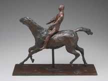 Horse with Jockey Horse Galloping Turning the Head to the Right the Feet not Touching the Ground cast after 1920 from a wax sculpture probably modeled in the mid1870s Bronze Yale exhibition