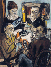 Les Artistes mit Gemuse Artists with Vegetable or Four Men Around a Table Max Beckmann 1943 Oil on canvas