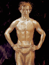 Black Background ThreeQuarter Figure Nureyev Study 17 James Wyeth 19771993 Combined mediums Collection of the artist