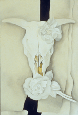 Cows Skull with Calico Roses Georgia OKeeffe 1932 Oil on canvas from the collection of the Art Institute of Chicago