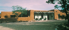 Adobe home built in 1930 by John Gaw Meem that became the museum