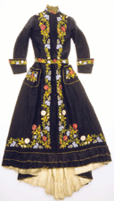 Dress unknown maker American circa 1880 Possibly made of imported wool silk linen and cotton