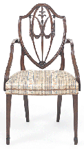 Armchair one of a pair Charleston or New York 17901800 Mahogany with ash and yellow pine Due to their provenance in the Ball family of Comingtee plantation and Charleston and the use of yellow pine for open braces in the seat frames this chair has long been attributed to Charleston Stylistically it is hard to distinguish from a New York chair of the same pattern MESDA