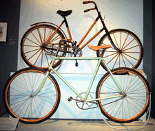 Ladys wooden bicycle top probably US circa 1896 Tribune bicycle Black Manufacturing Co Erie Pa circa 1895 Pryor Dodge Collection