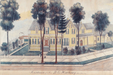 Residence of Mr DG Hackney Fritz Vogt Fort Plain Montgomery County April 13 1896 Colored and graphite pencil on paper Saragtoga Fine Art Saratoga NY