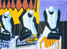 Ironers 1943 Gouache on paper from a private collection