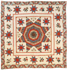 Mathematical star quilt circa 182040 made by Howard and Dorothy Isaac Howard County Md According to family tradition both Isaacs participated in the making of this quilt with Howard cutting and Dorothy piecing