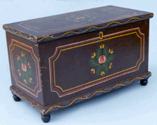 Miniature chest made by Joseph Lehn for Mary Brubaker Rickert who lived next door to Lehn From the collection of Herma Losensky Rickerts granddaughter