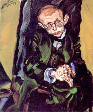 Portrait of Max HermannNeisse George Grosz 1925 Oil on canvas from the collection of the Stadtische Kunsthalle Mannheim