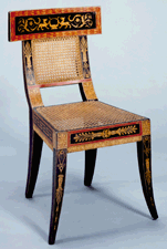 Side chair built by Thomas Wetherill possibly painted by George Bridpot after a design attributed to Benjamin Henry Latrobe Philadelphia circa 1808