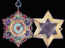 Starshaped watch 18751900 Austria silver gilt rock crystal enamel