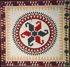 Indian Pine quilt possibly by a Maine maker 18901925 Cotton
