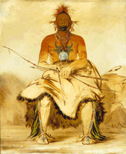 Ladookea Buffalo Bull a Grand Pawnee Warrior George Catlin 1832 Oil from the collection of the Smithsonian American Art Museum gift of Mrs Joseph Harrison Jr