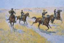 The Advance Frederic Remington 189698 Oil on canvas from the collection of the Desert Caballeros Western Museum