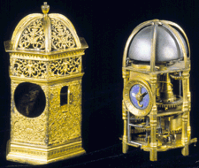 Table clock with hour striking and alarm Pierre de Fobis circa 1532 Giltbrass and steel movement gilt bronze case