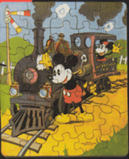 Mickey Mouse Railroad jigsaw puzzle circa 1935 Marks Brothers Co
